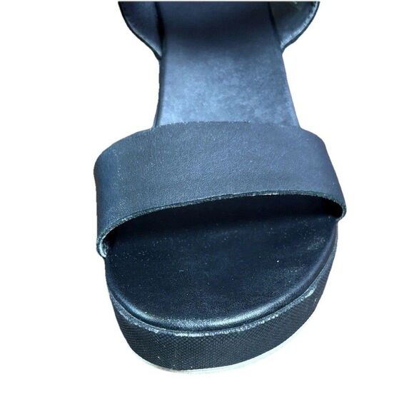 Sorel Cameron Wedge Sandal Women’s Size 10 Black Leather Classic Espadrille - Picture 4 of 12